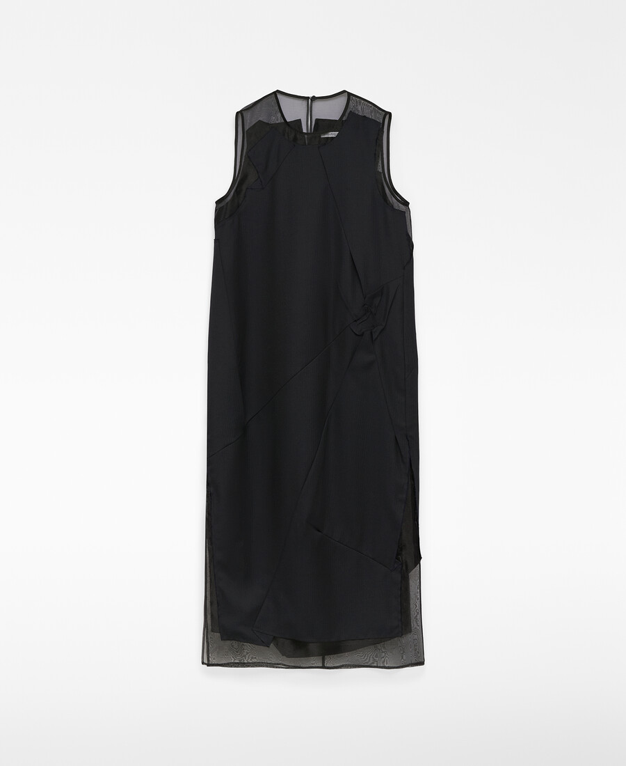 kleid aus kontrastierendem geknittertem stoff für damen