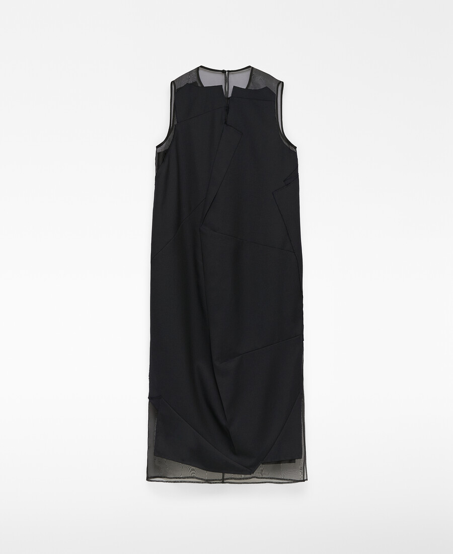kleid aus kontrastierendem geknittertem stoff für damen