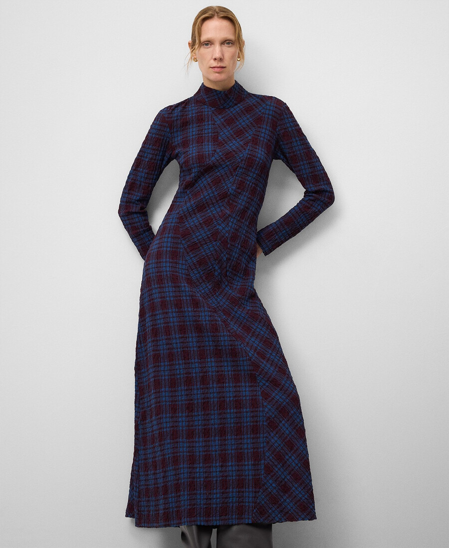 kariertes tailliertes kleid für damen
