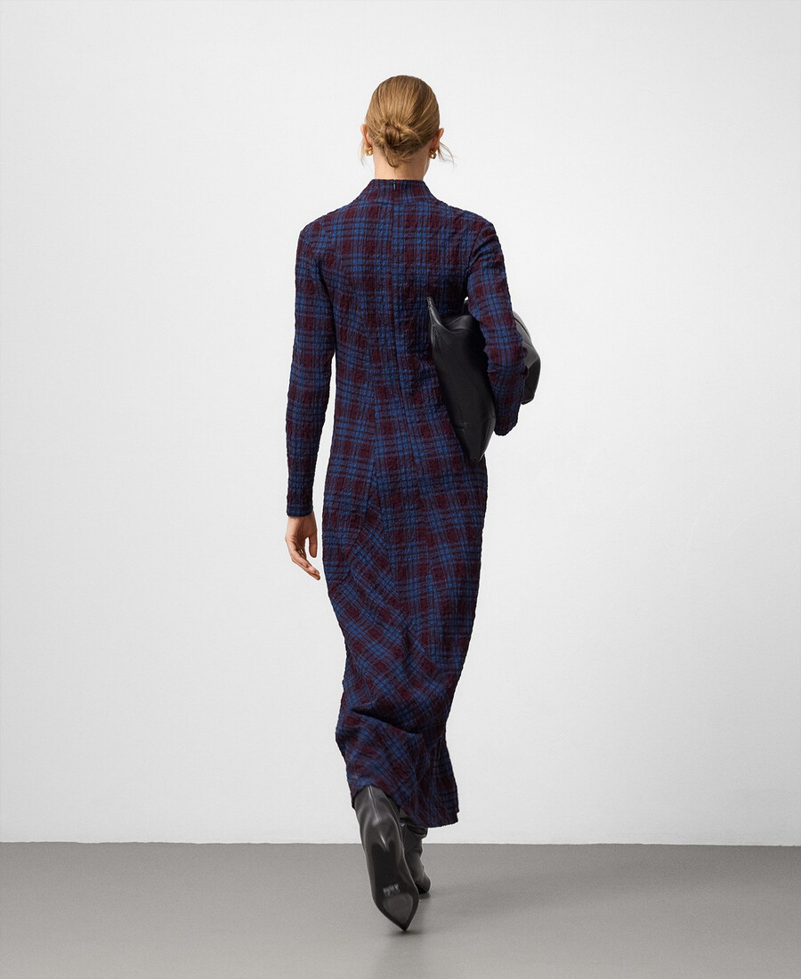 kariertes tailliertes kleid für damen