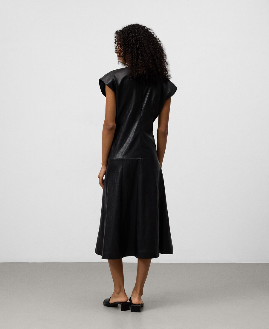 midikleid aus ledernicht-leder für damen