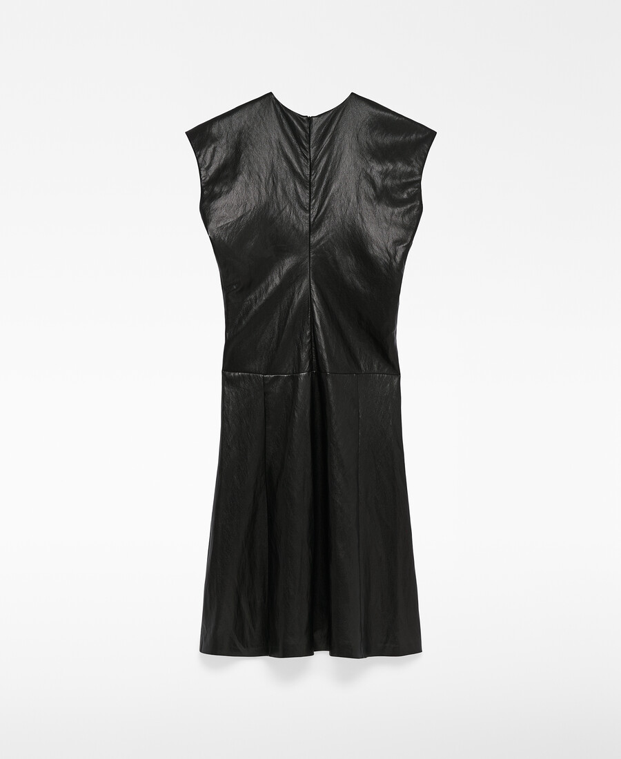 midikleid aus ledernicht-leder für damen