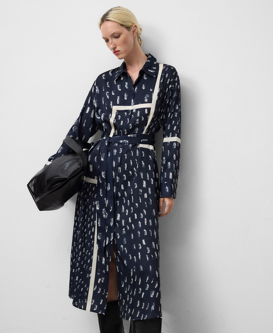 bedrucktes hemdkleid für damen