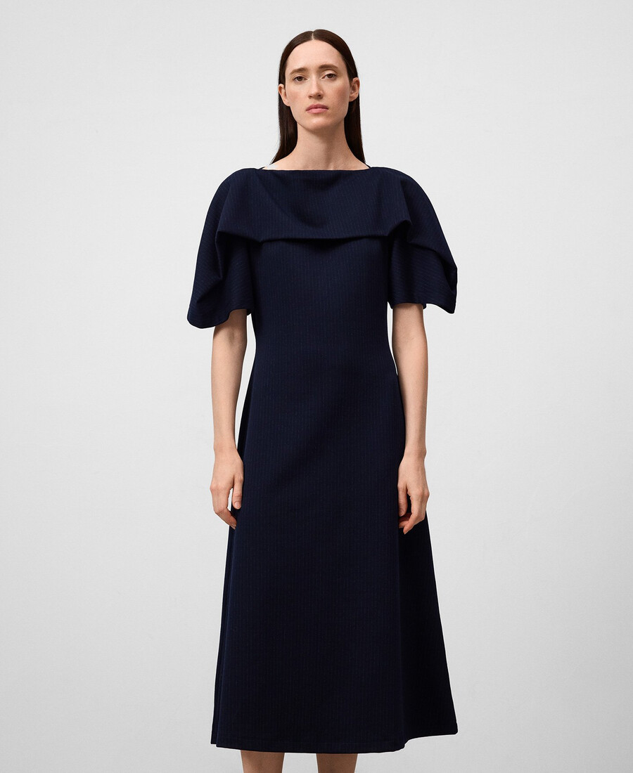 gestreiftes kleid mit u-boot-ausschnitt für damen