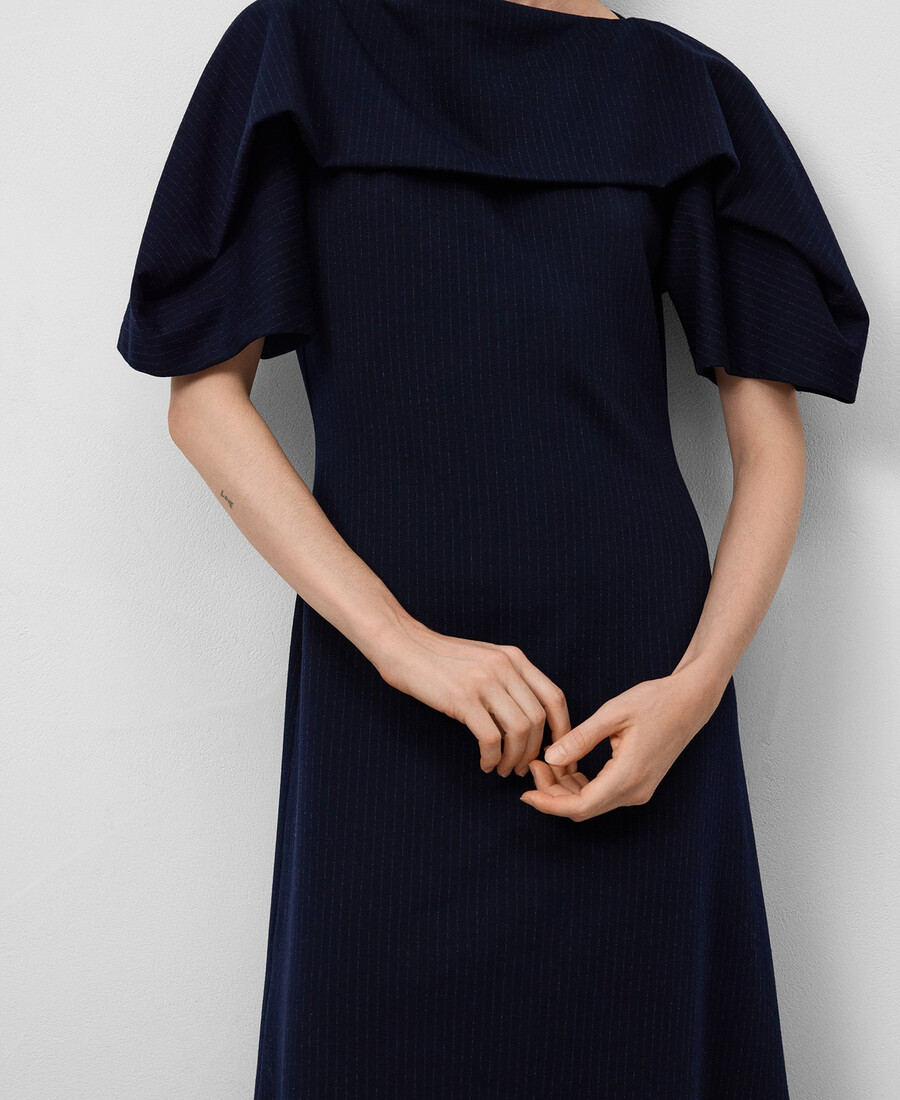 gestreiftes kleid mit u-boot-ausschnitt für damen