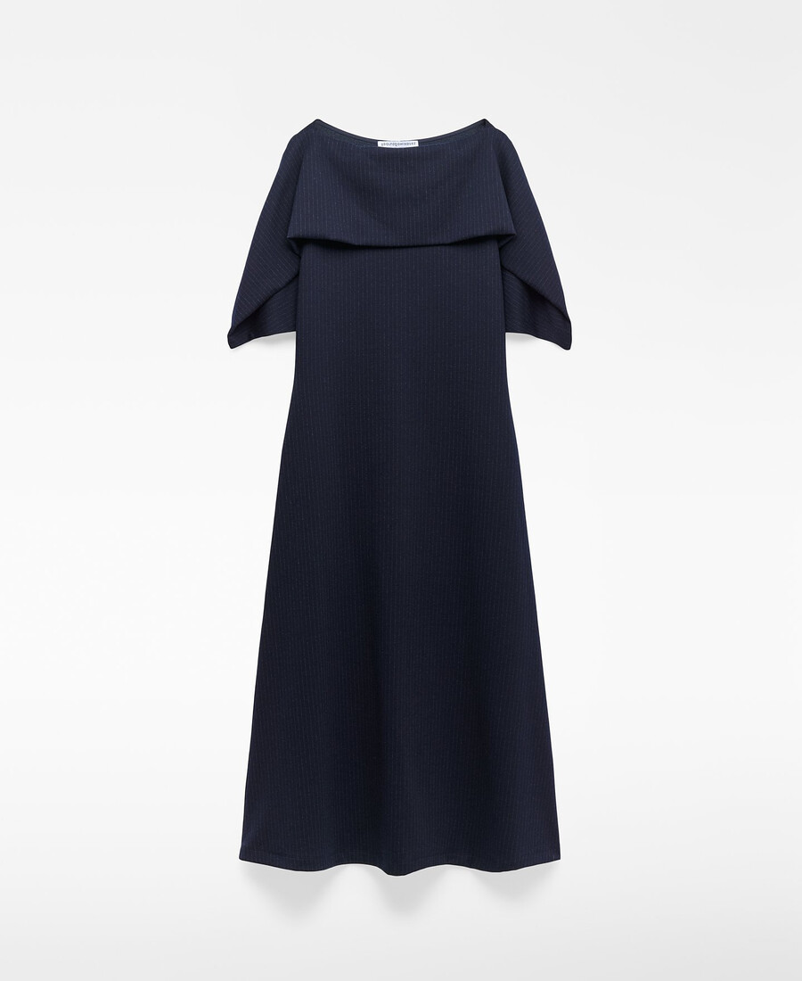 gestreiftes kleid mit u-boot-ausschnitt für damen