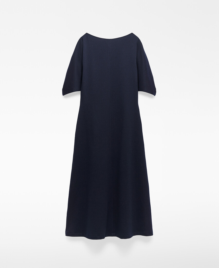 gestreiftes kleid mit u-boot-ausschnitt für damen