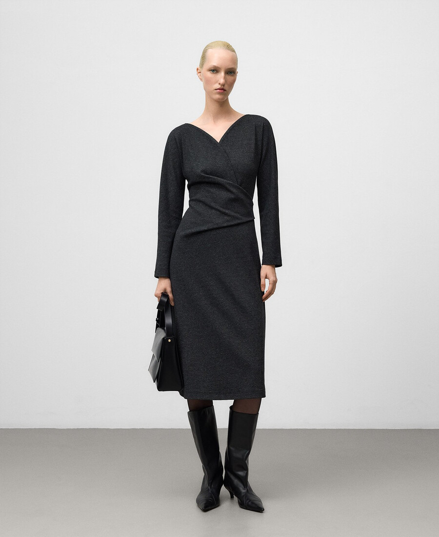 fischgrät-midikleid für damen