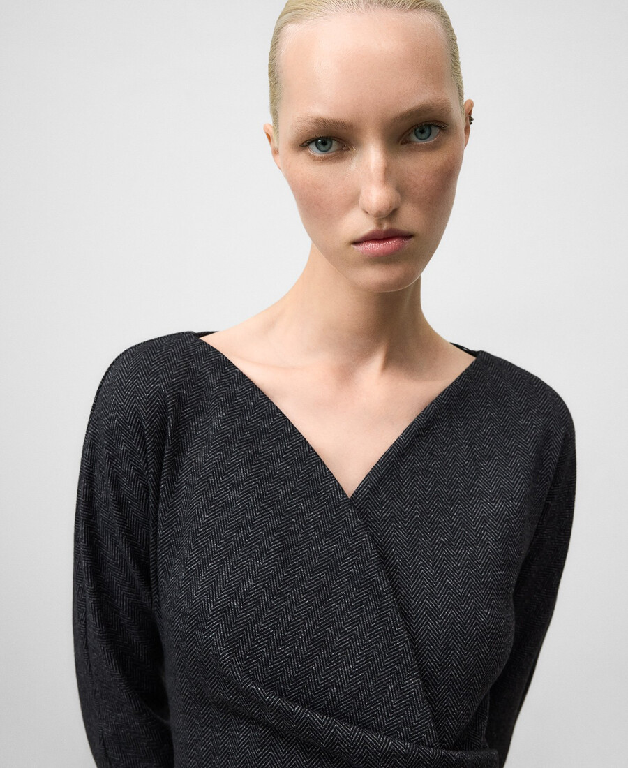 fischgrät-midikleid für damen