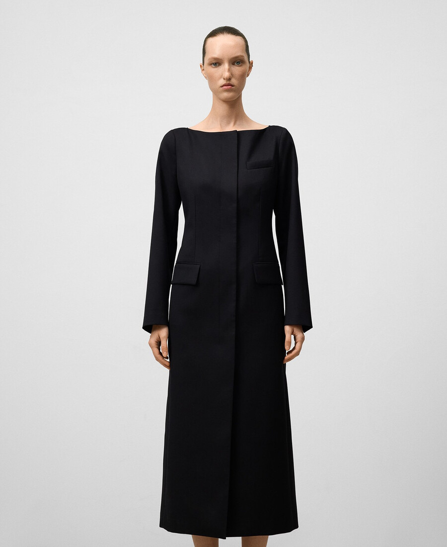 tailliertes kleid mit u-boot-ausschnitt für damen