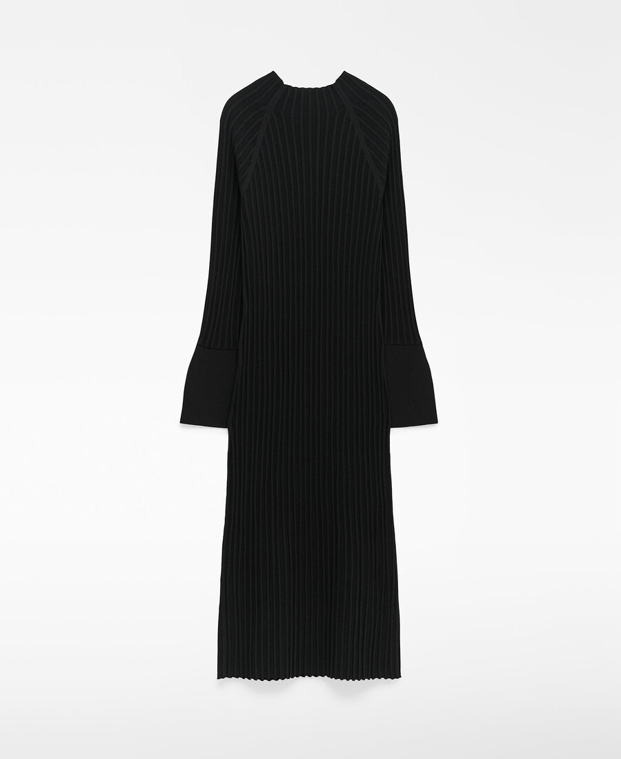 geripptes tailliertes kleid für damen