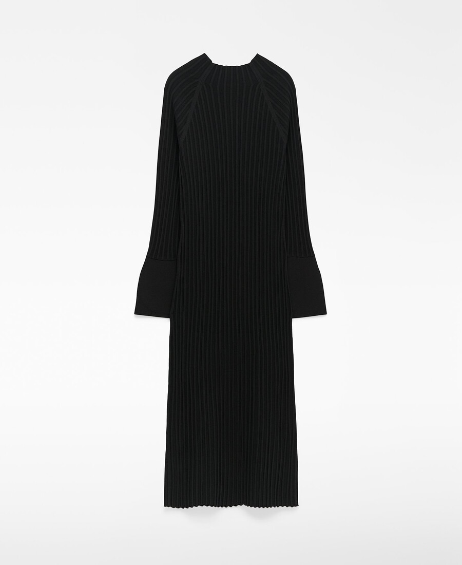 geripptes tailliertes kleid für damen