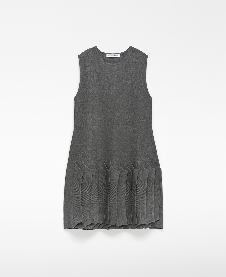 damen-strickkleid mit faltensaum
