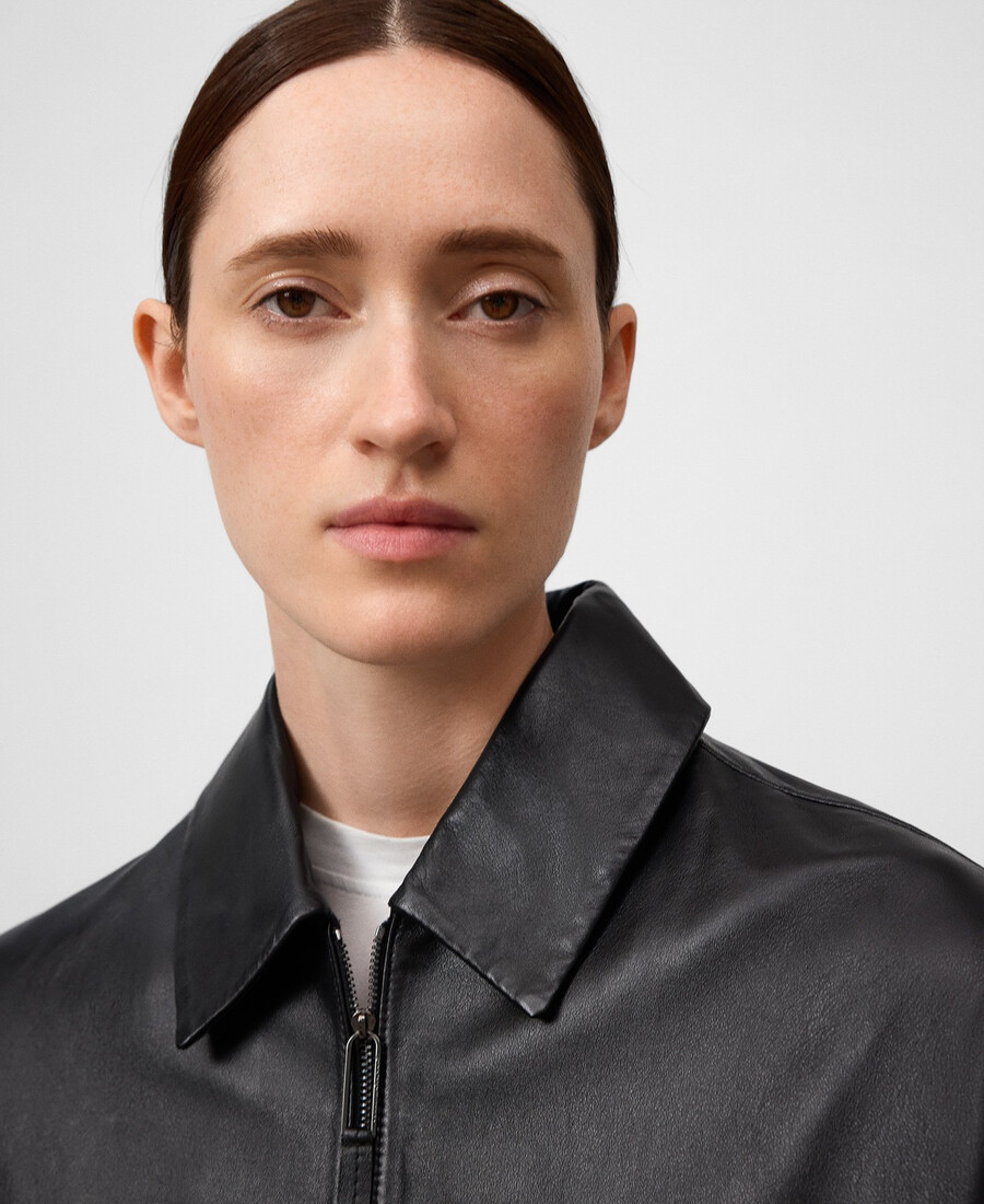 lederjacke mit rückencape für damen