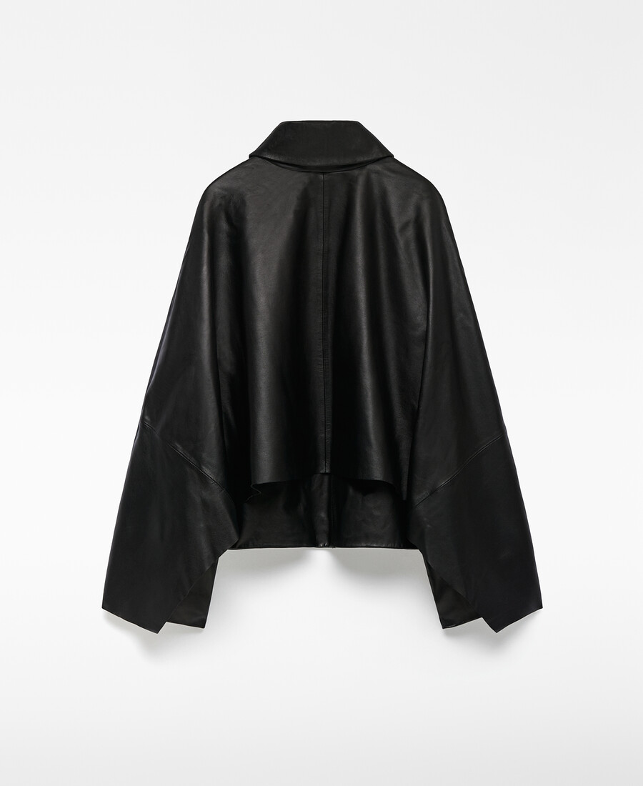 lederjacke mit rückencape für damen