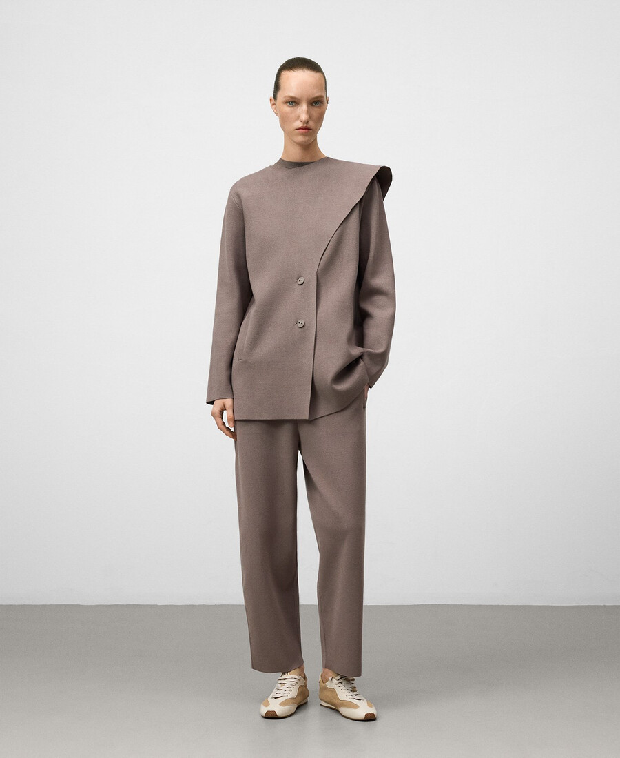 strickjacke mit schalkragen für damen