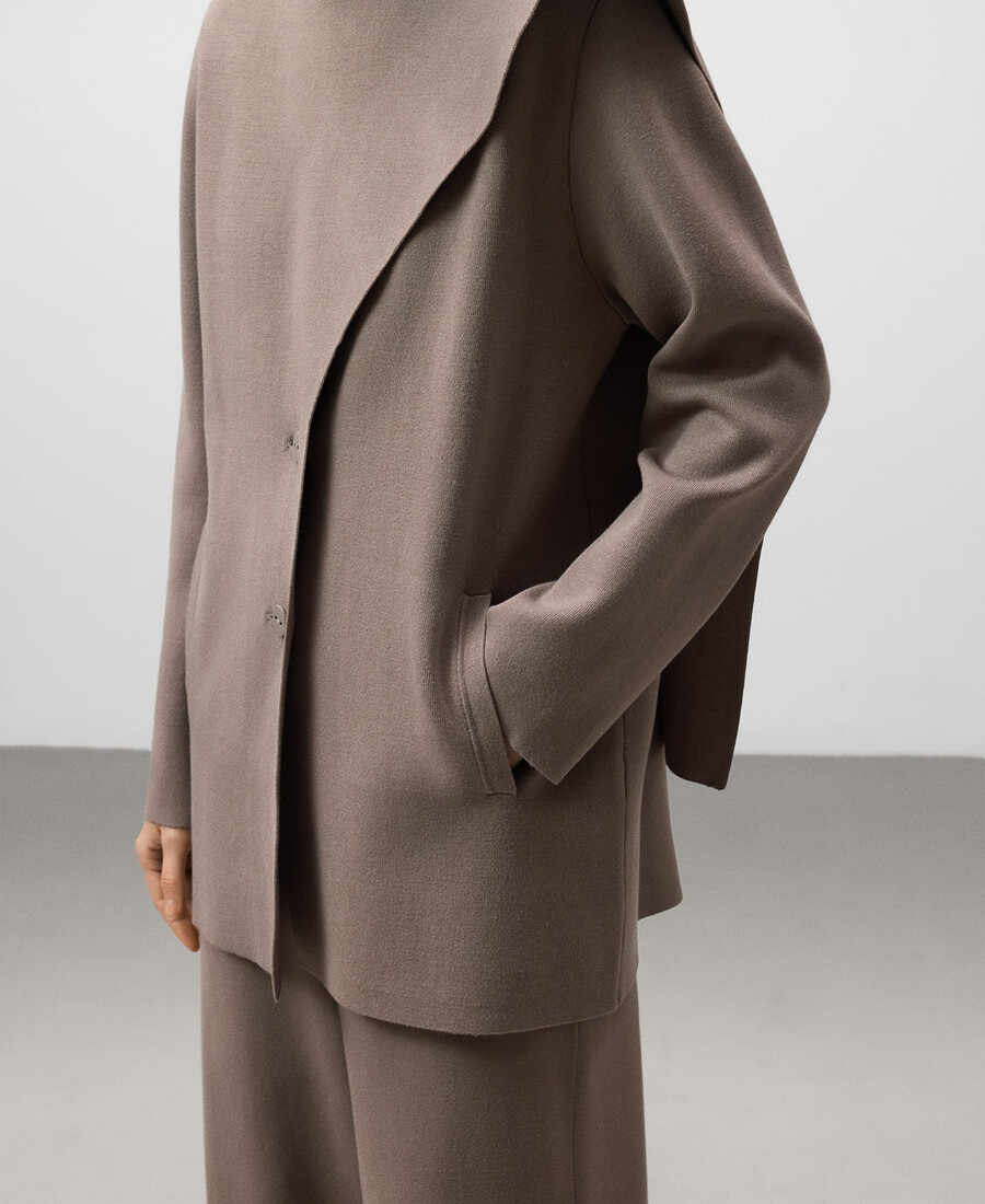 strickjacke mit schalkragen für damen