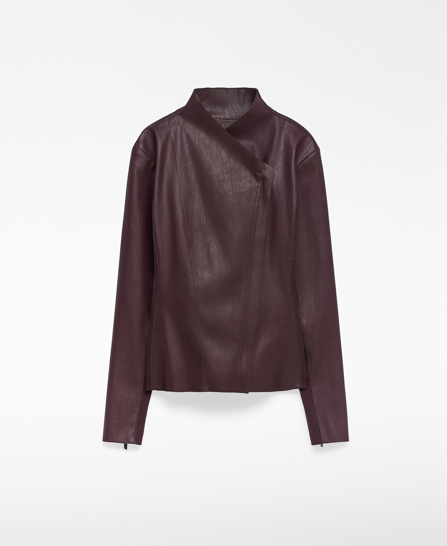 bikerjacke aus lederkunstleder für damen