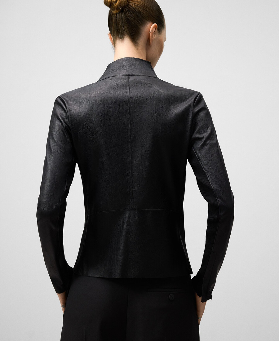 bikerjacke aus lederkunstleder für damen