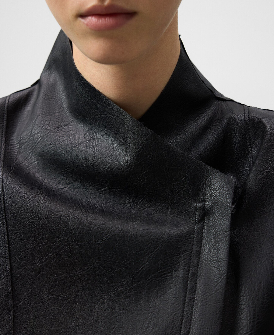 bikerjacke aus lederkunstleder für damen