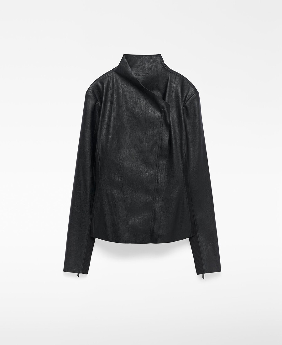bikerjacke aus lederkunstleder für damen