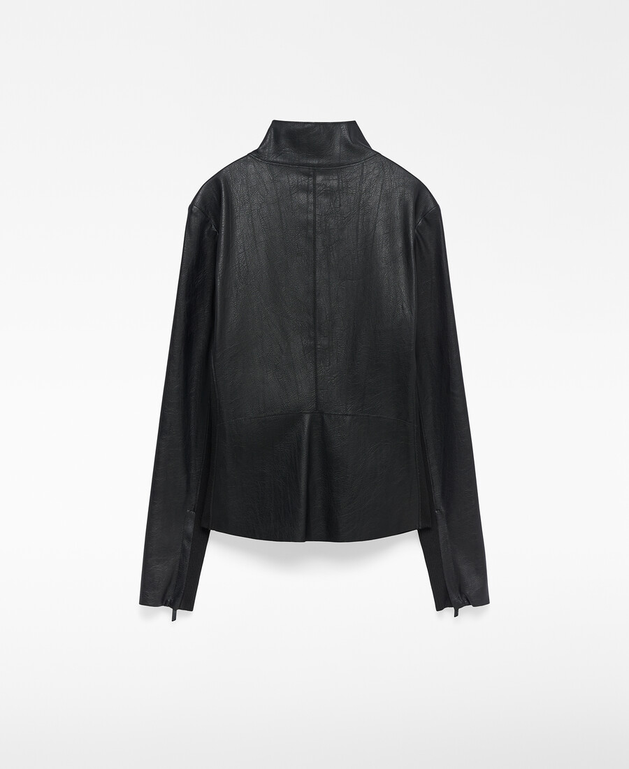 bikerjacke aus lederkunstleder für damen