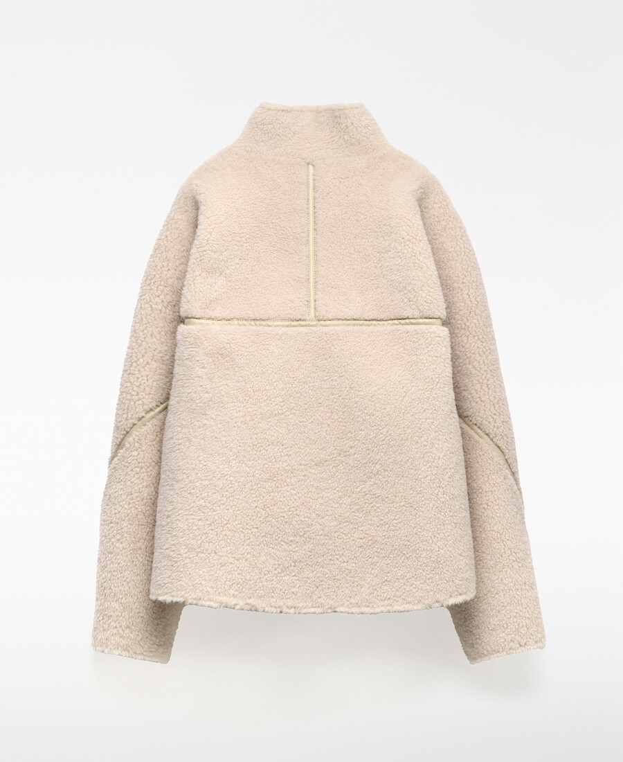 doppelseitige shearling-jacke für damen