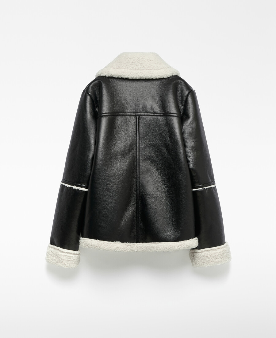 doppelseitige jacke aus nicht-ledernem material für damen