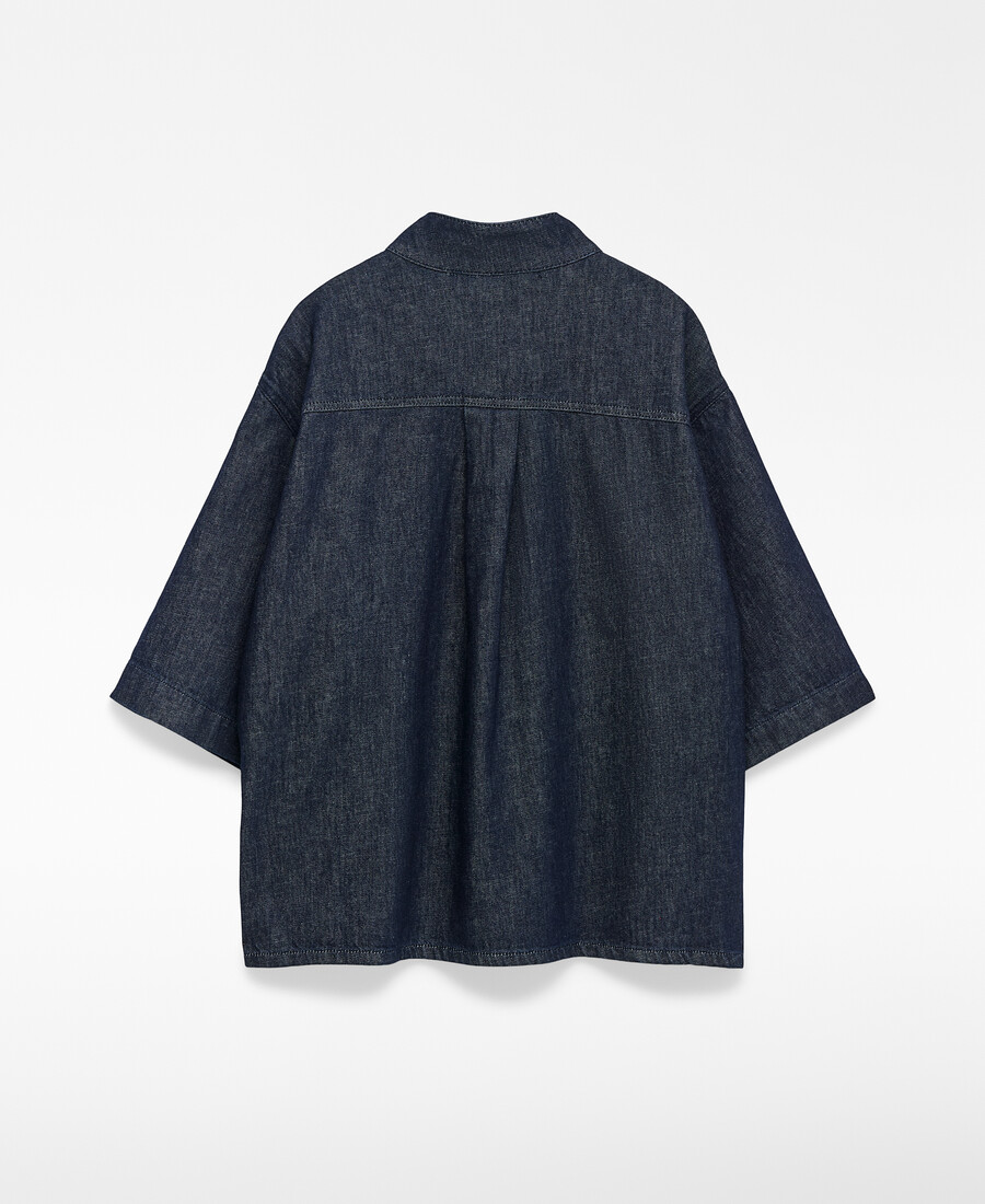 kastenförmiges jeanshemd aus baumwolle für damen