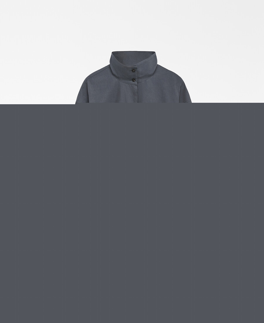 damenbluse mit stehkragen und gürtel