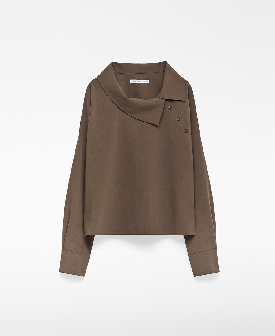damenbluse mit asymmetrischem reverskragen