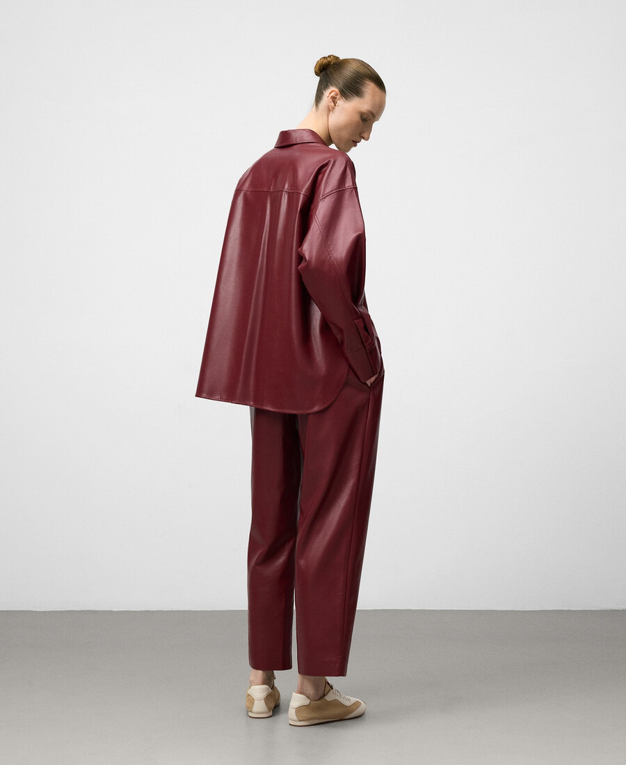leder-nicht-leder rotes Überhemd für damen