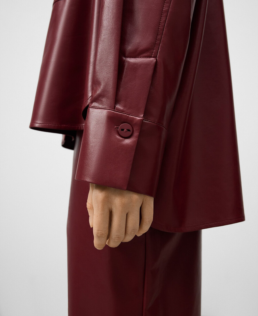 leder-nicht-leder rotes Überhemd für damen