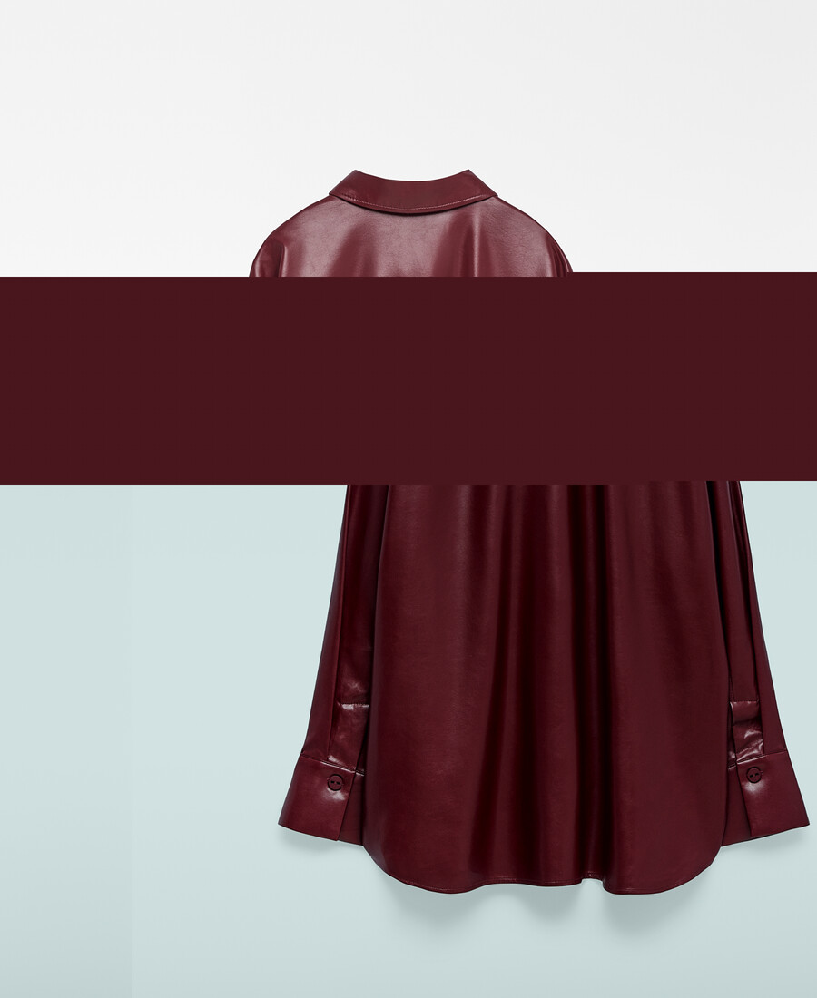 leder-nicht-leder rotes Überhemd für damen