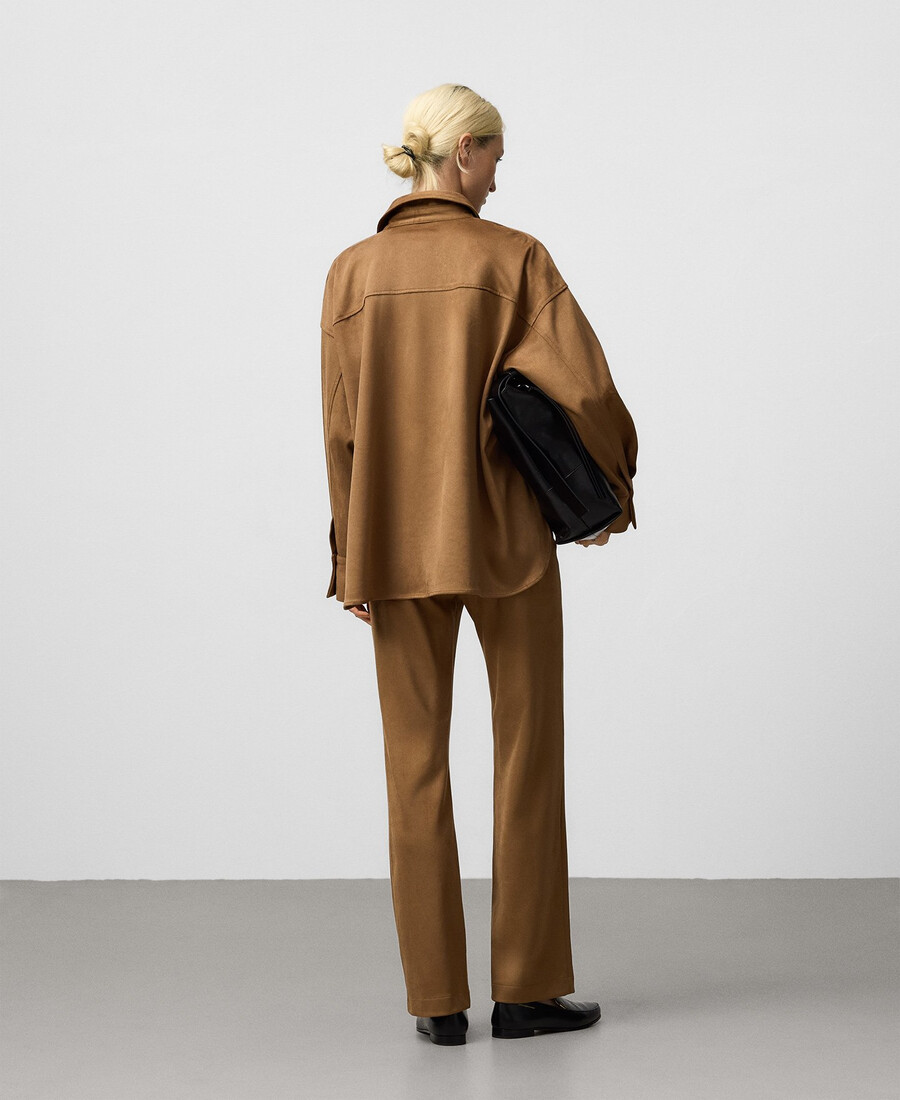 damen-overshirt aus kunstwildleder