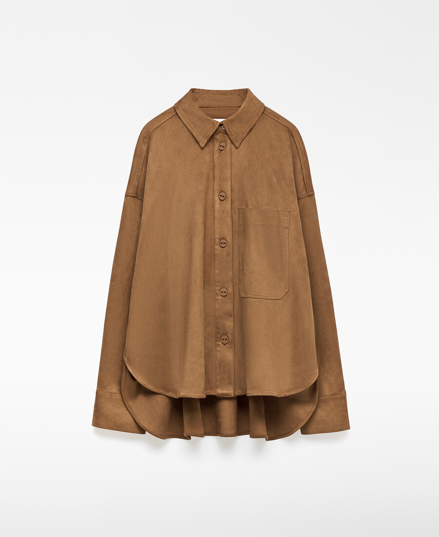 damen-overshirt aus kunstwildleder