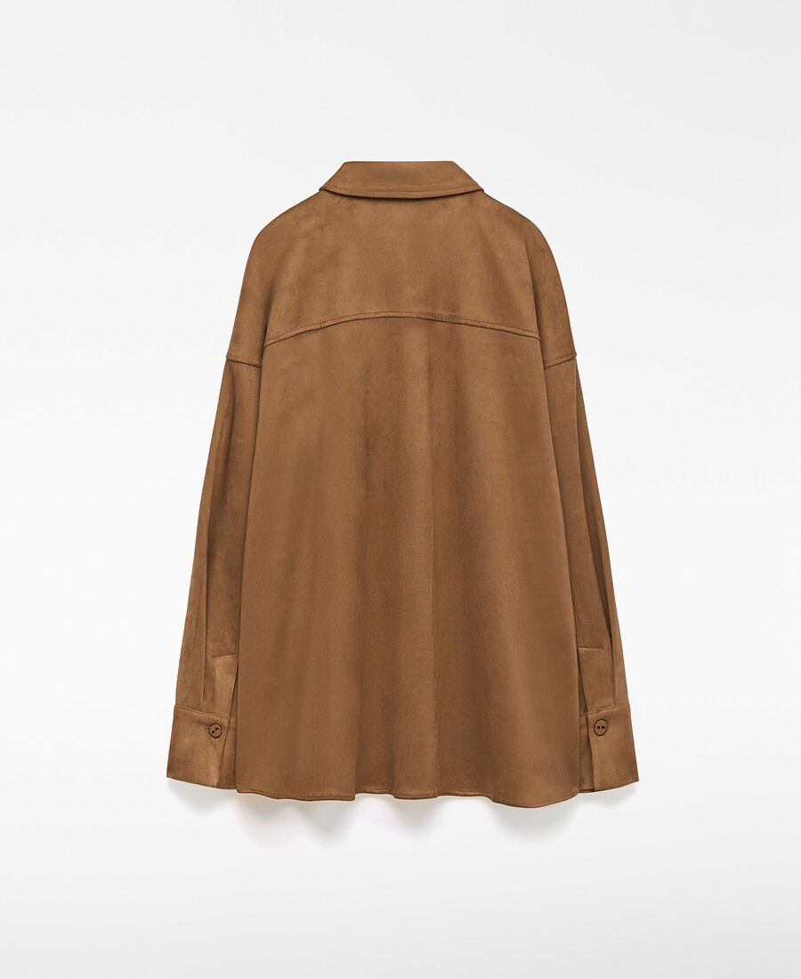 damen-overshirt aus kunstwildleder