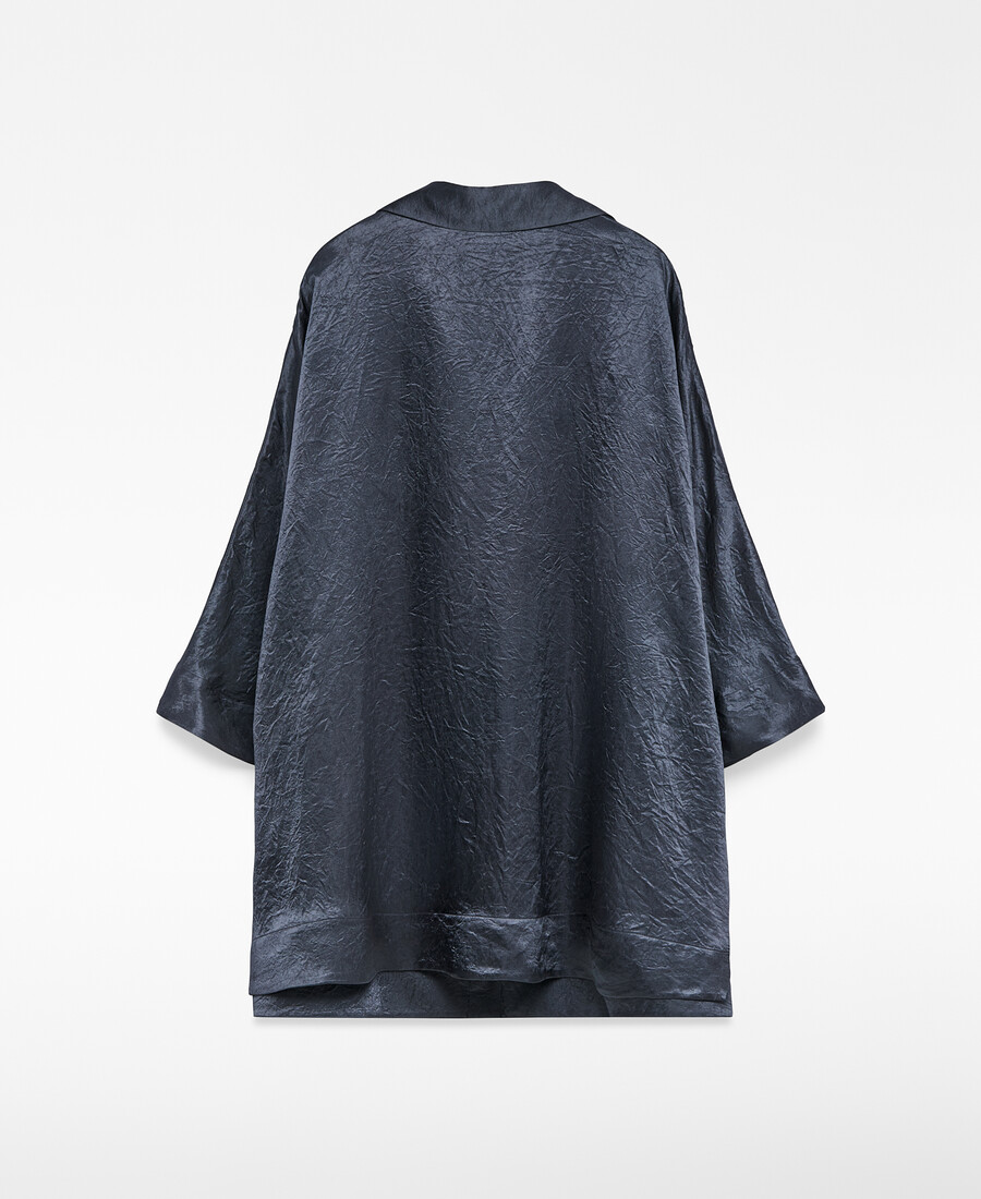 oversize-hemd aus crinkle-satin für damen