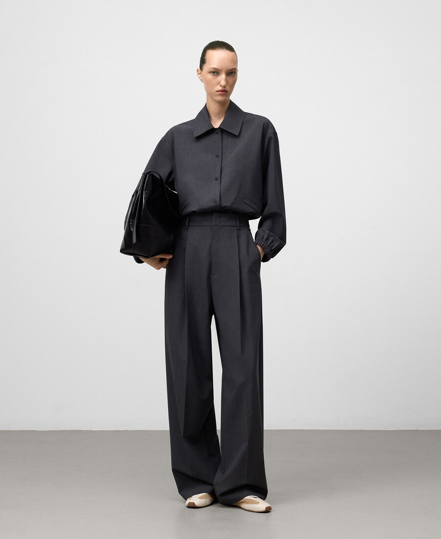 damen-overshirt mit verstellbarem saum