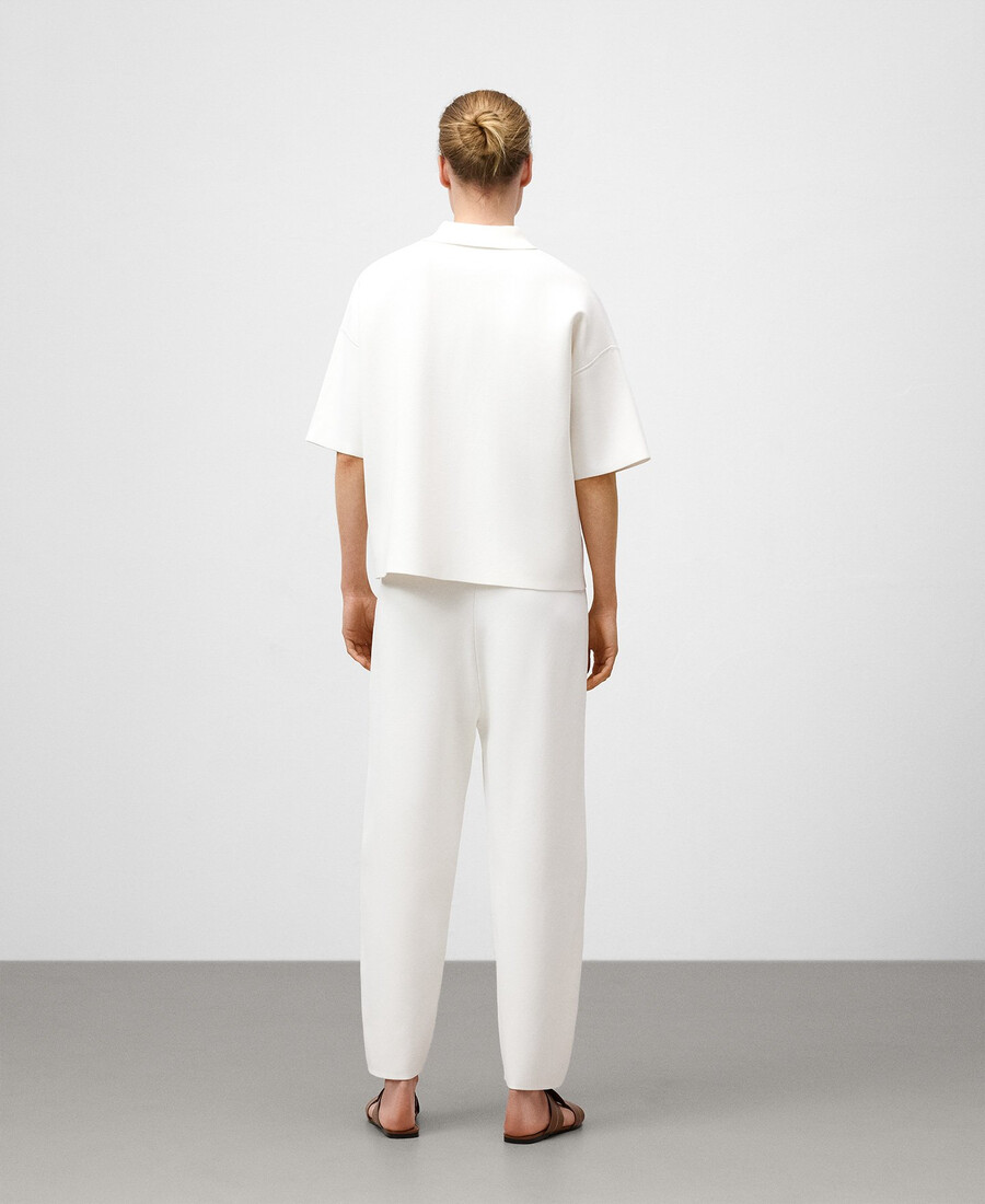 strick-poloshirt mit kurzen Ärmeln für damen