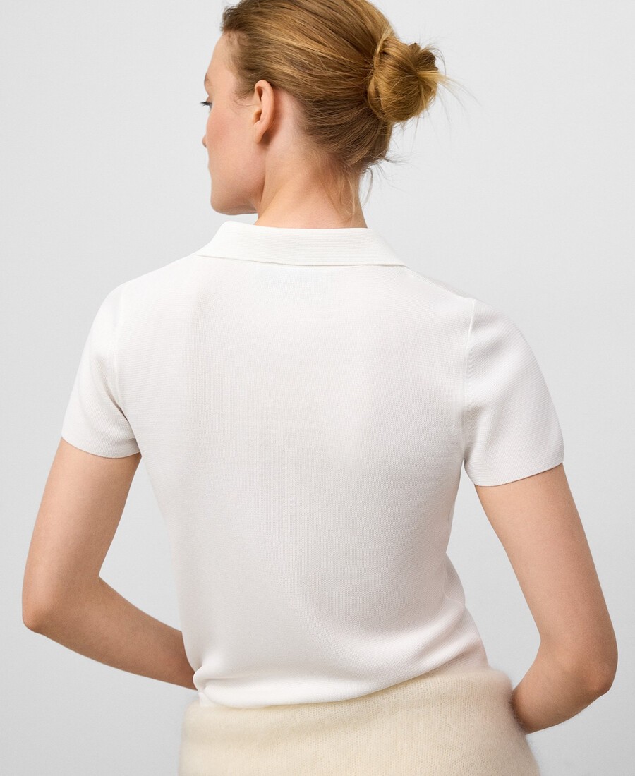 strick-poloshirt mit kurzen Ärmeln für damen
