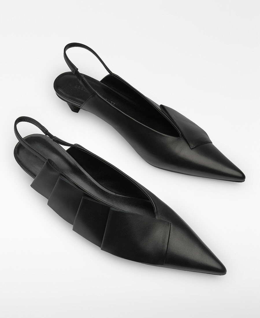 damen-slingback-schuhe aus leder mit absatz
