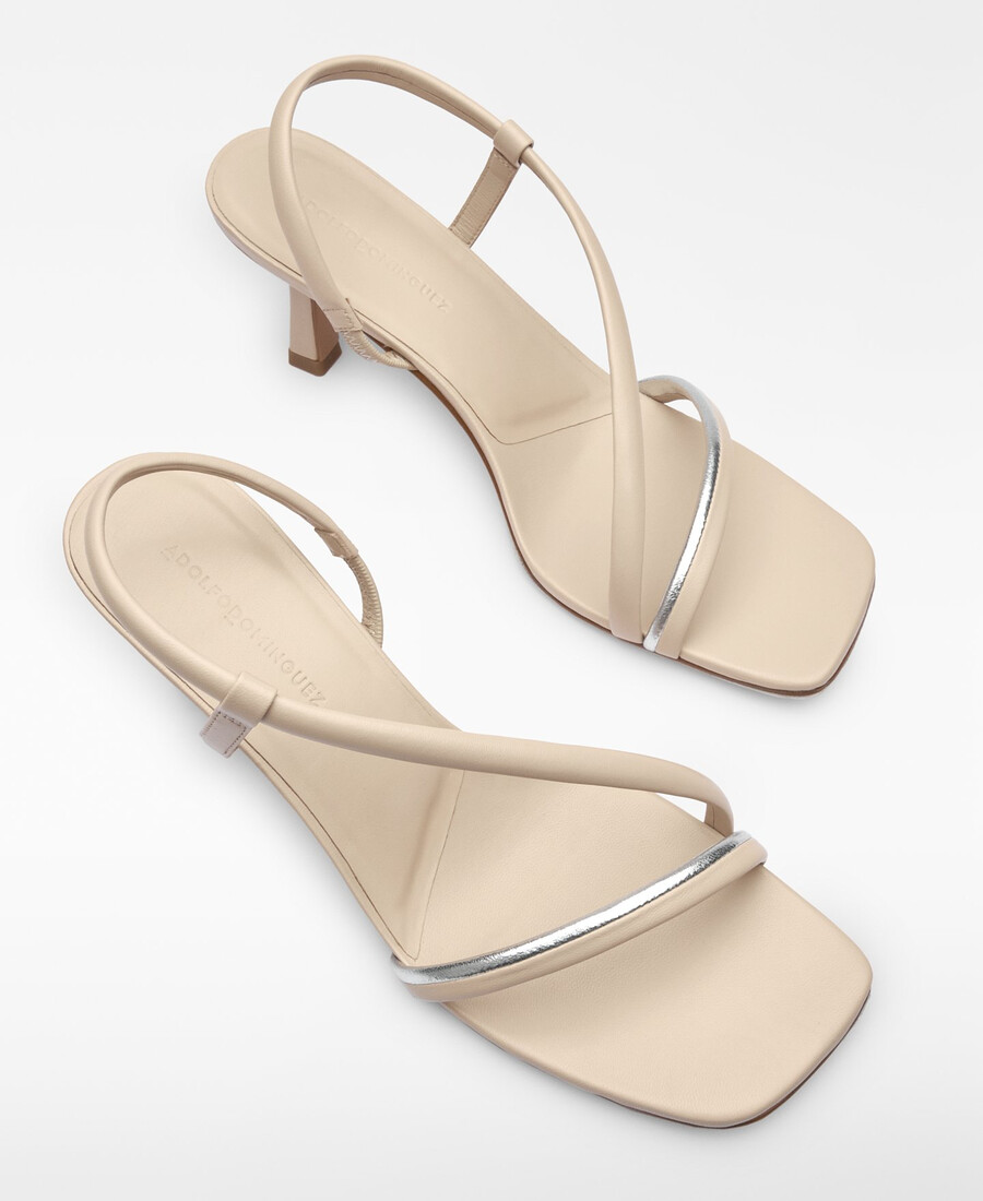 damen-sandalen mit absatz aus leder