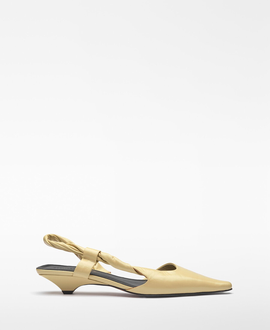 damen-slingback-schuhe aus leder mit niedrigem absatz