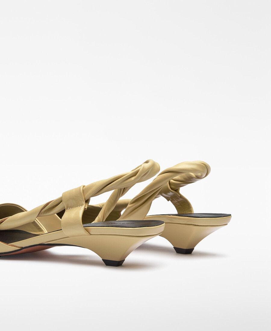 damen-slingback-schuhe aus leder mit niedrigem absatz
