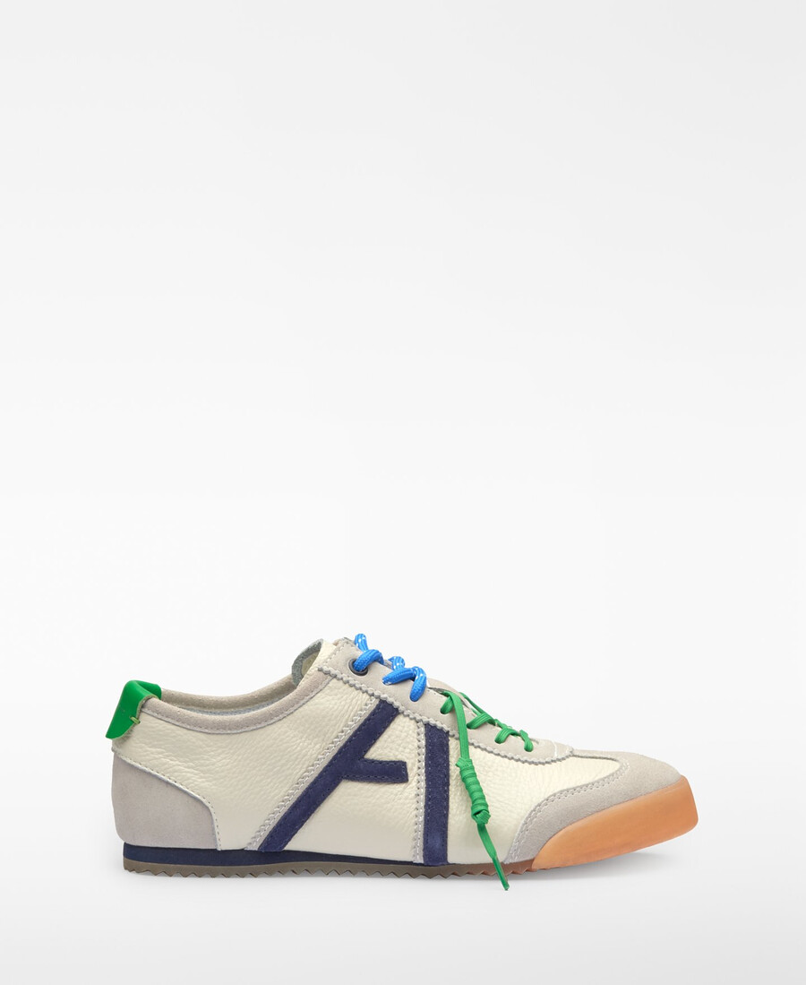 maxi-logo-sneaker aus leder für damen