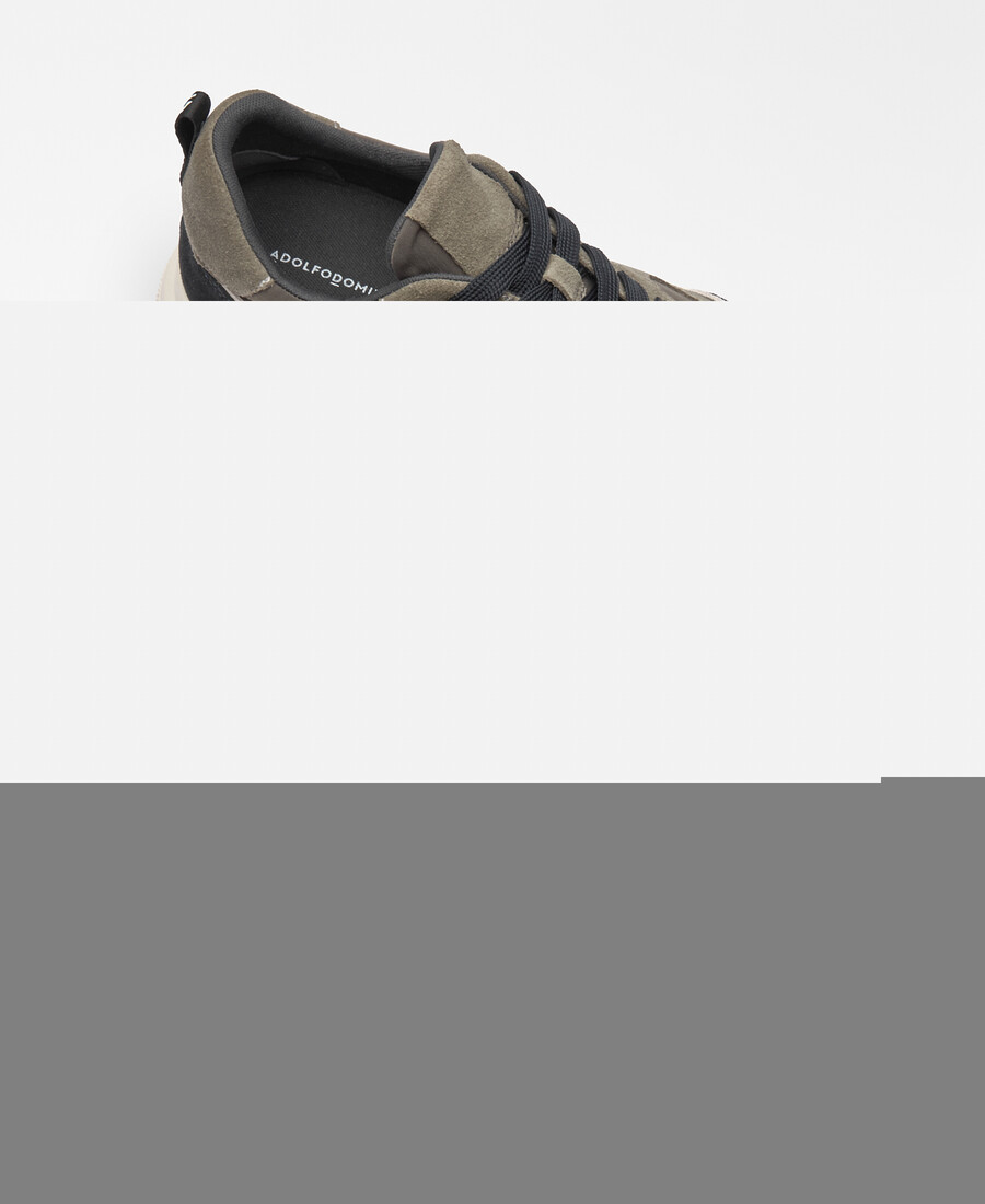 damen-plateausneaker aus wildleder und nylon