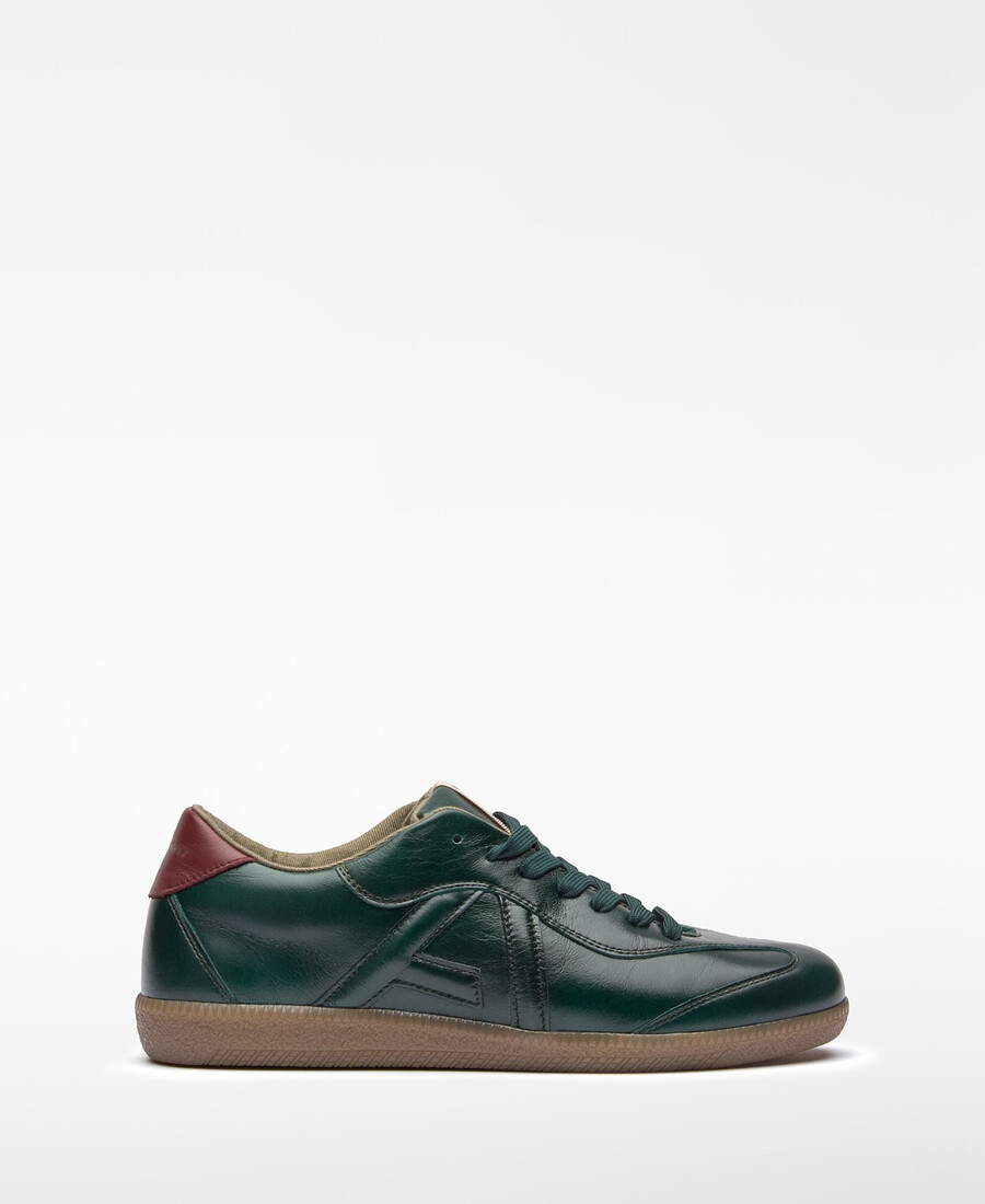 maxi-logo-sneaker aus leder für damen