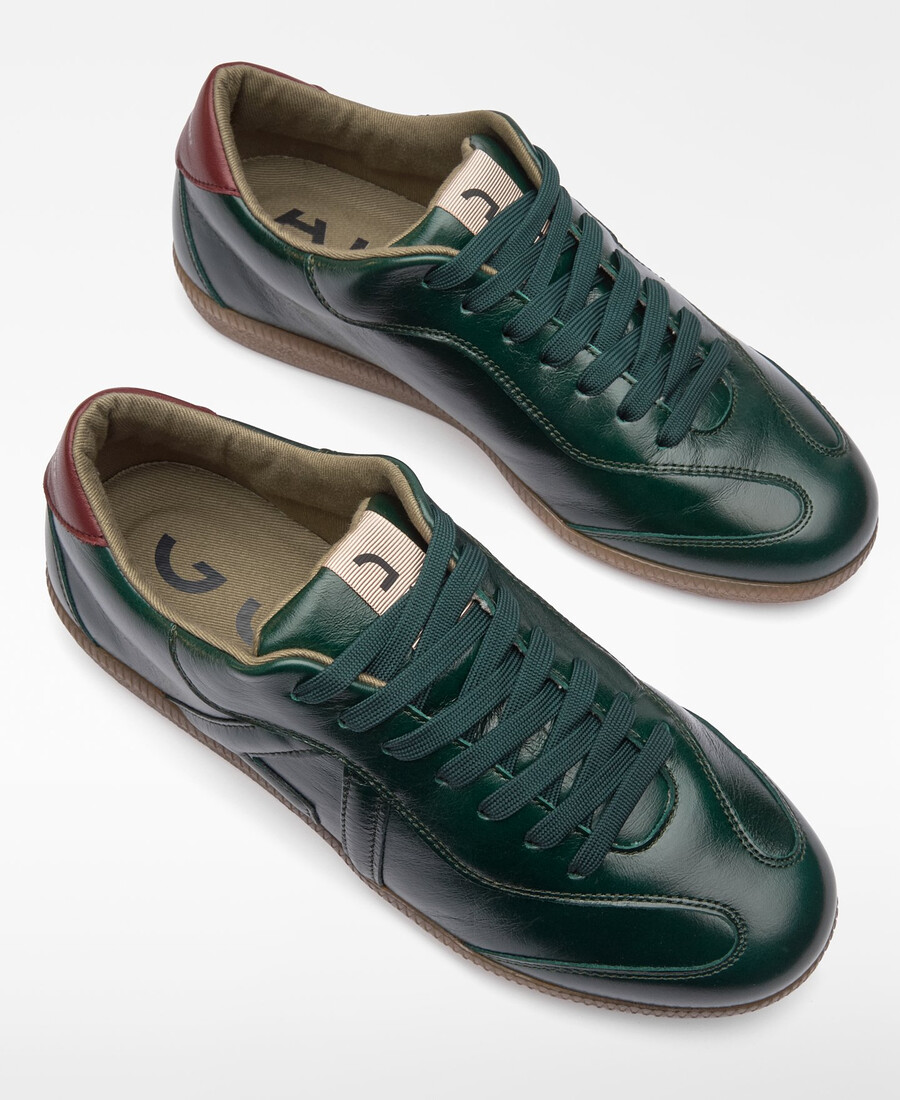 maxi-logo-sneaker aus leder für damen