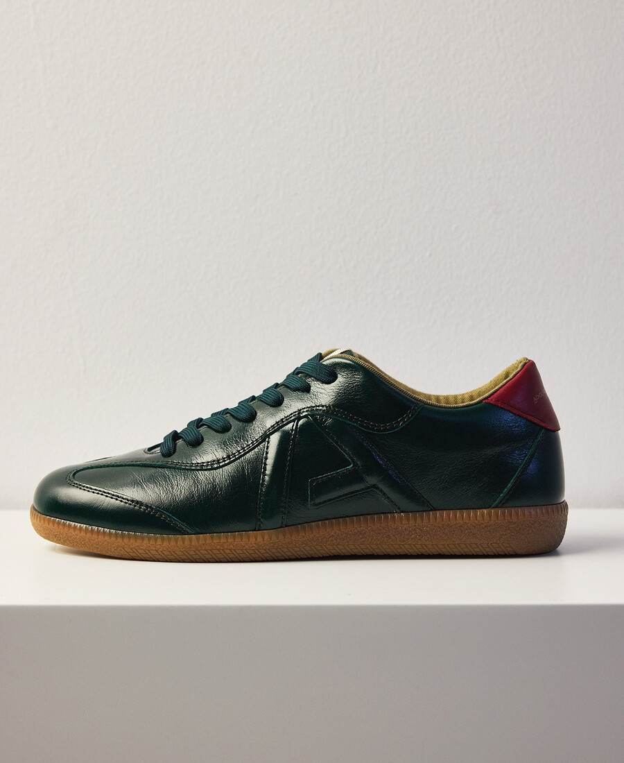maxi-logo-sneaker aus leder für damen